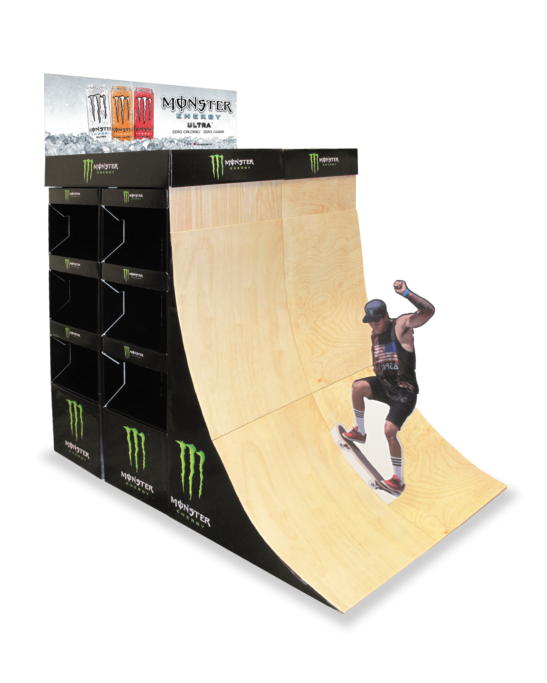 Expositor modelo rampa Monster Skateboard