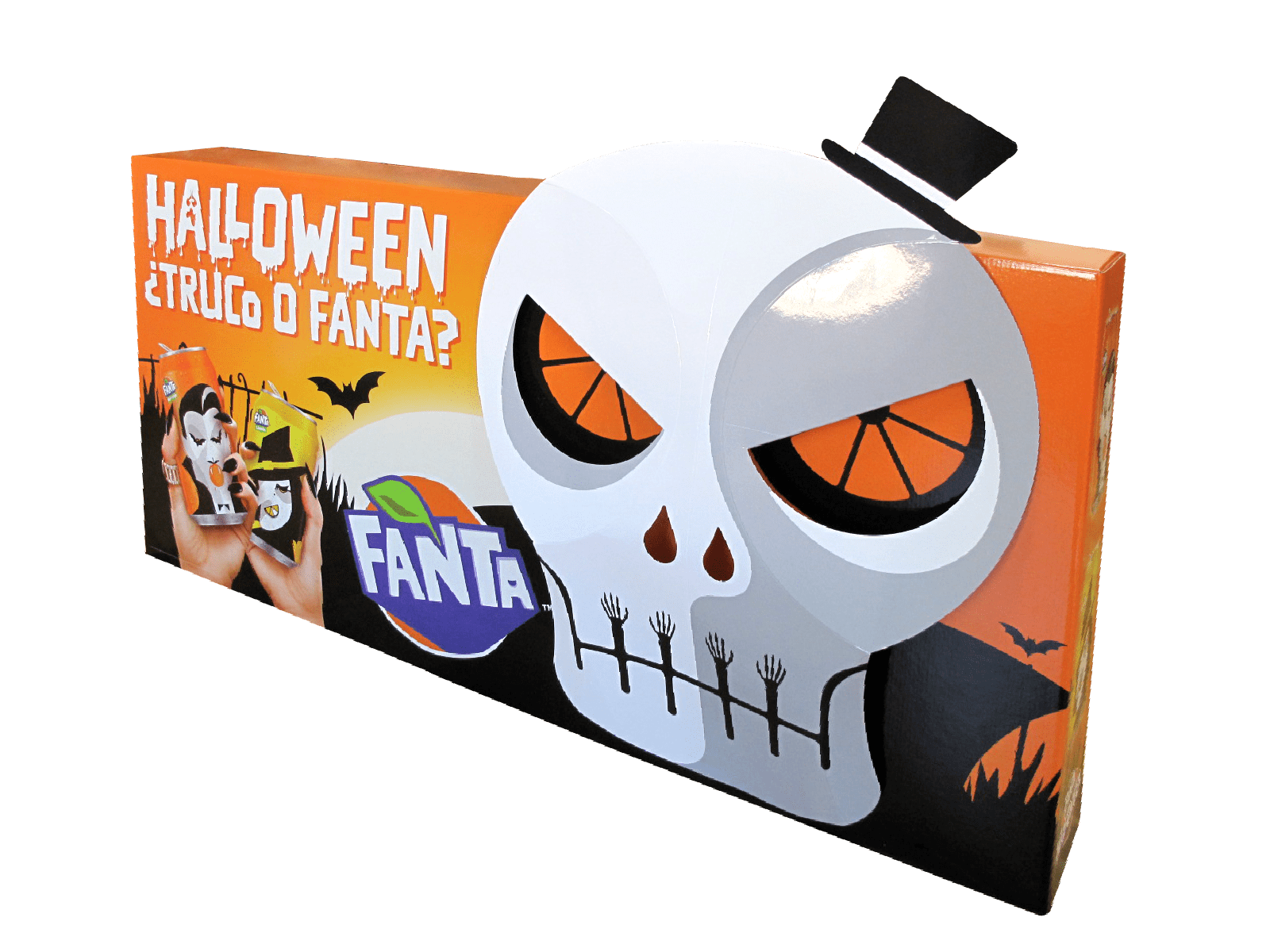Cartel Stand Halloween truco o FANTA